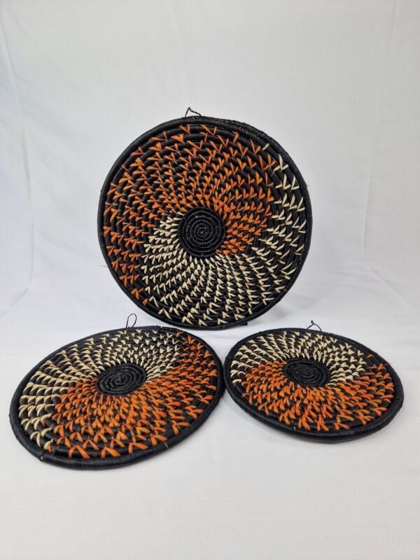 White and Brown Spiral Wall Baskets(Black) - Image 2
