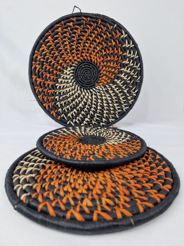 White and Brown Spiral Wall Baskets(Black) - Image 3