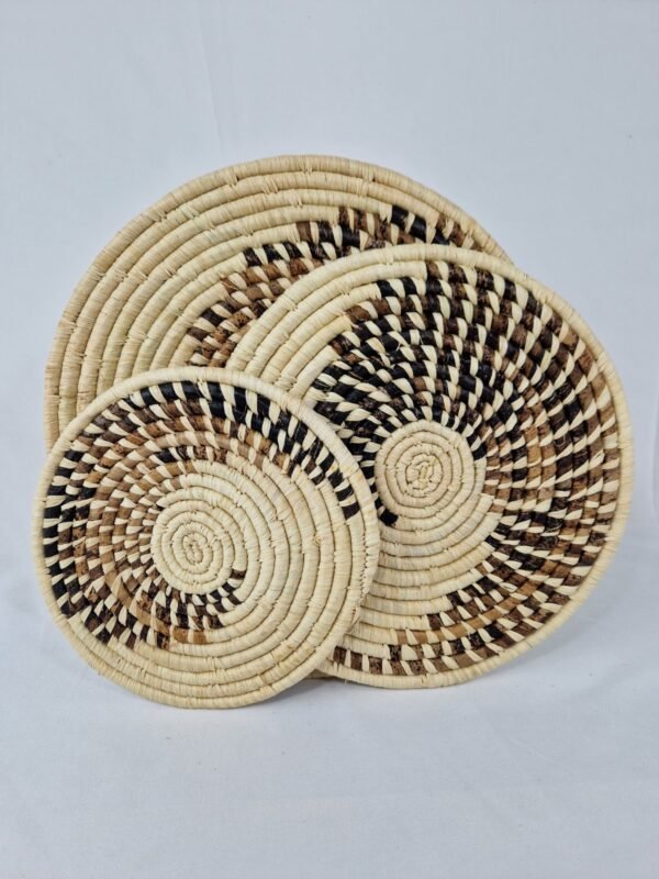 White and Brown Spiral Wall Baskets(White) - Image 2