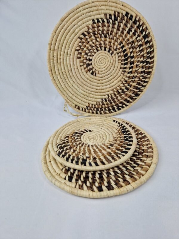 White and Brown Spiral Wall Baskets(White) - Image 3