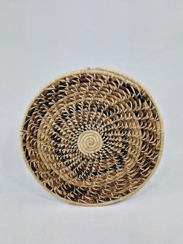 White, Brown and Black Mixed Spiral Wall Basket - Image 4