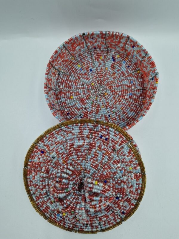 Pink, White and Brown Mixed Storage Basket - Image 4