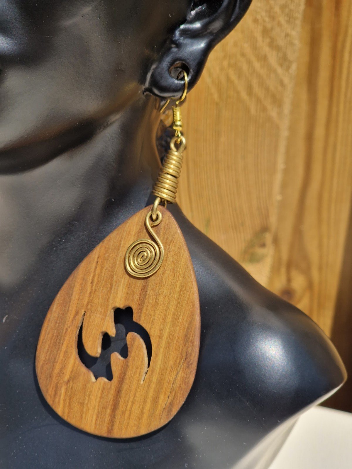 Wooden Handmade African Earrings