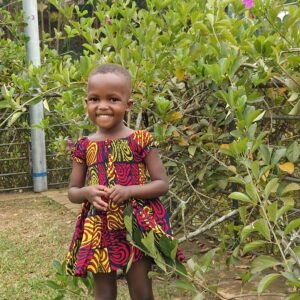 Maroon Girls Kitenge Dress