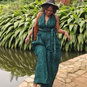 Army Green Ankara Palazzo Trouser and Top