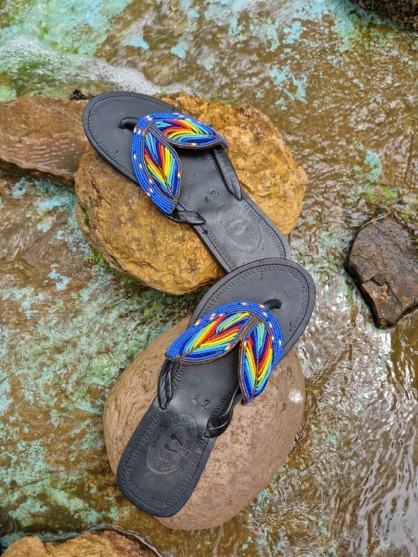Black and Blue Masai Sandals - Image 2