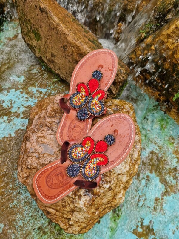 Brown and Red Masai Sandals