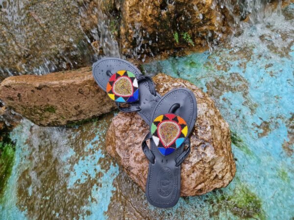Beautiful Black Masai Sandal - Image 2