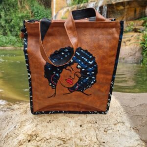 Leather Brown Grocery Bag