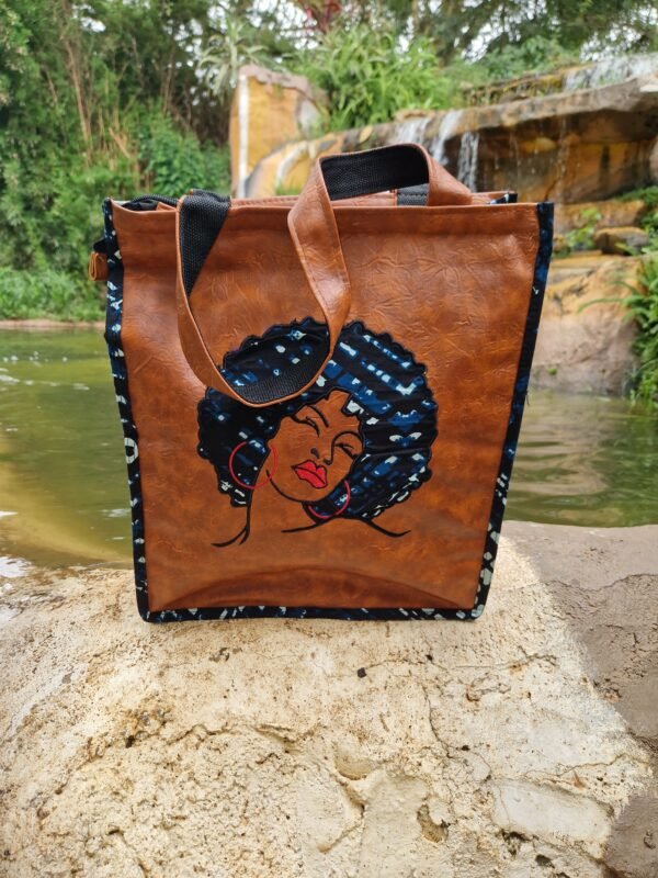 Leather Brown Grocery Bag