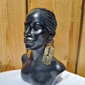 African Razor-Shaped Enamel Earrings