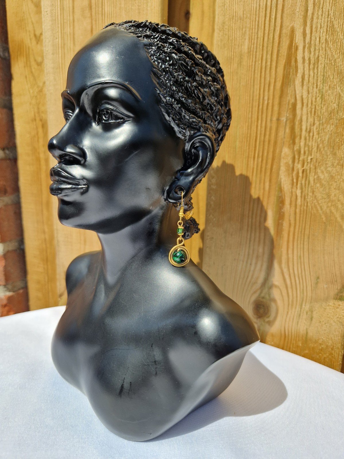 African Green Bead Earrings