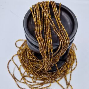 African waist Bead/Non-Fading/Non stretching /coffee brown and gold color