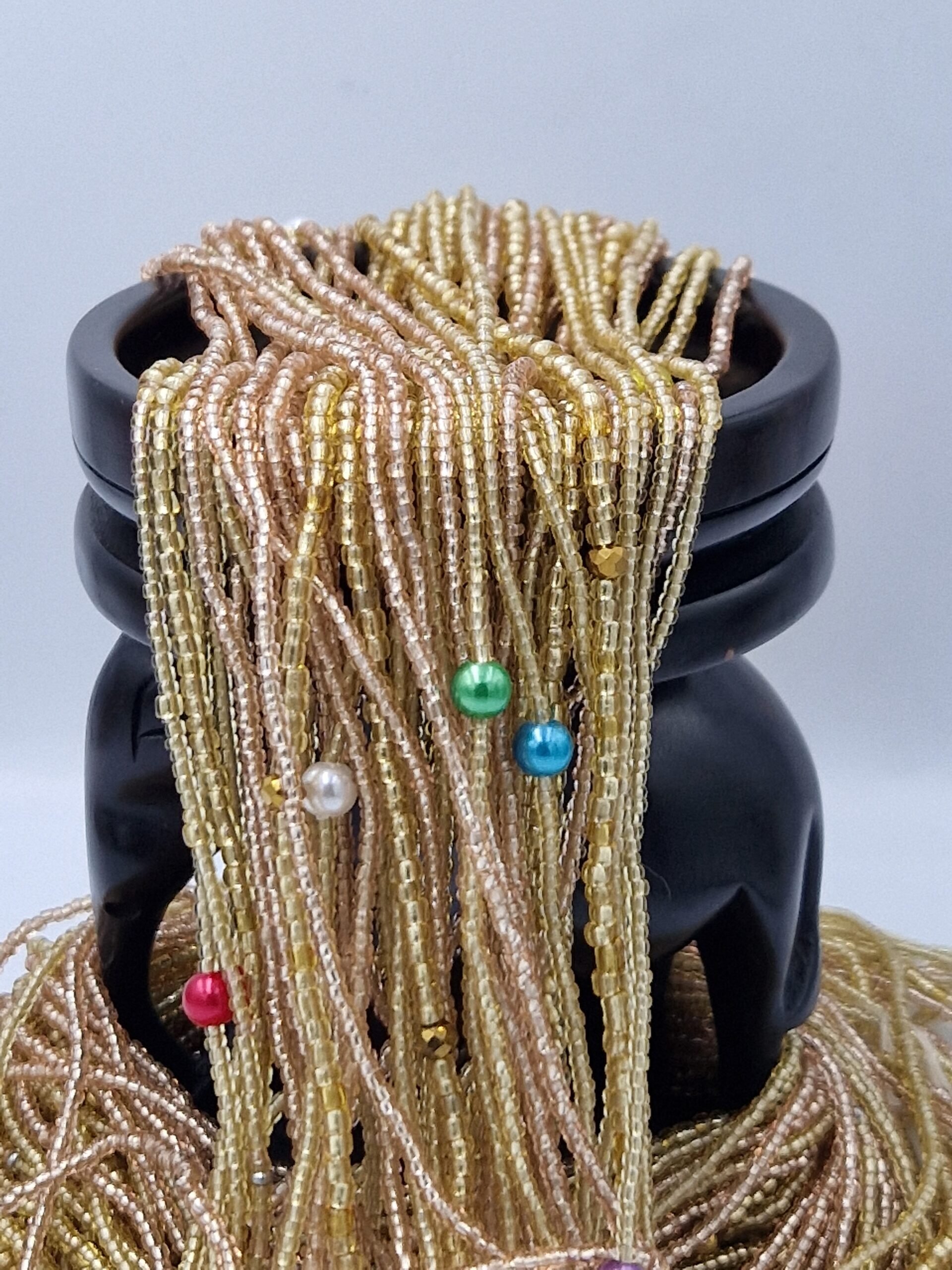 African waist Bead/Non-Fading/Non stretching /light gold color - Image 2