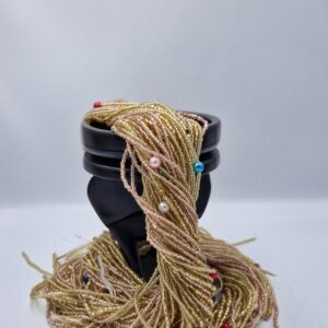 African waist Bead/Non-Fading/Non stretching /light gold  color