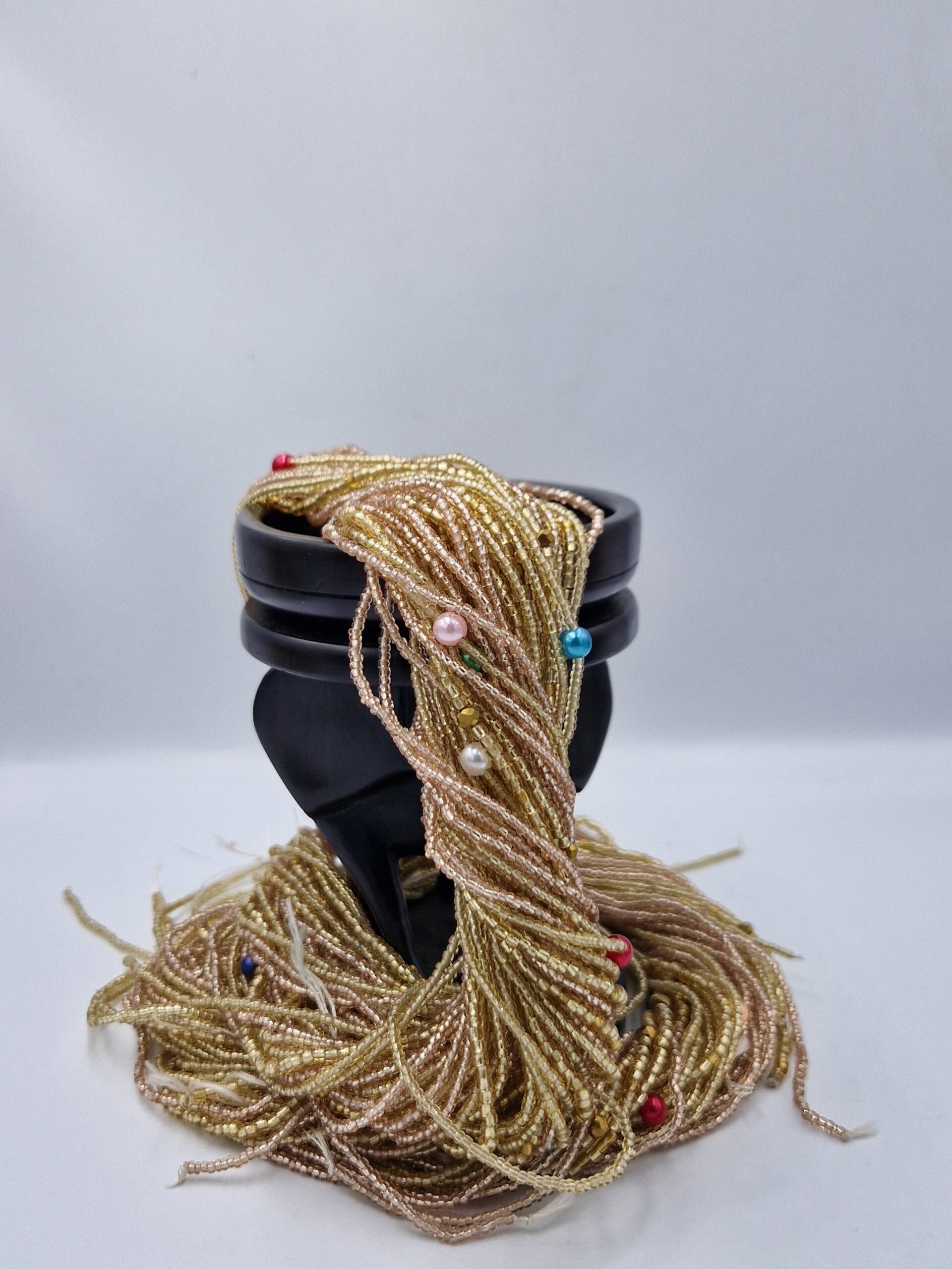 African waist Bead/Non-Fading/Non stretching /light gold color