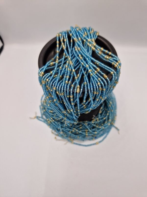 African waist Bead/Non-Fading/Non stretching /sky blue  color