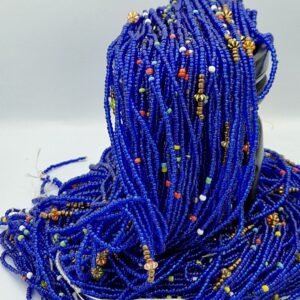 African waist Bead/Non-Fading/Non stretching /blue and gold color